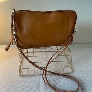 SOLD Vintage Coach “Basic Bag” | Double Strap Zip Top Purse / Brass/Tan | NYC.